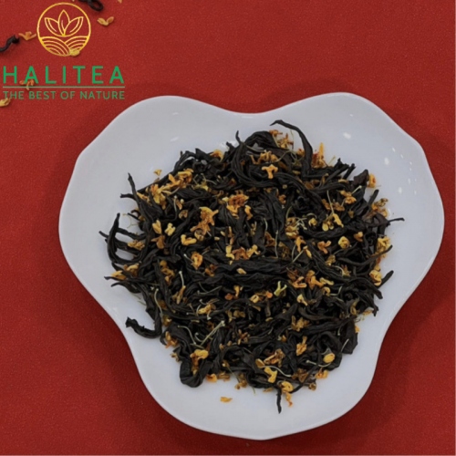 Hồng Trà Quế Hoa - Trà Đen Osmanthus Vũ Di Sơn Lon Thiếc Cam 50gr