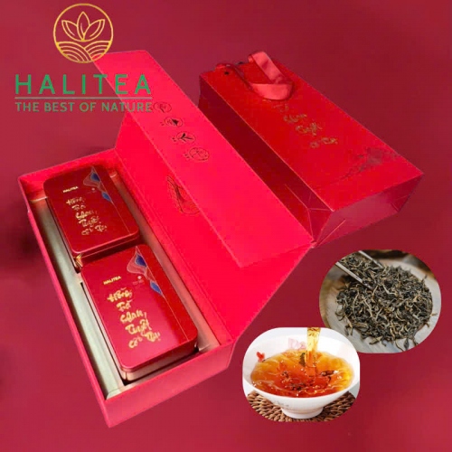 Hồng Trà Shan Tuyết Cổ Thụ HALITEA Hộp Thiếc Đỏ Cao Cấp 200gr
