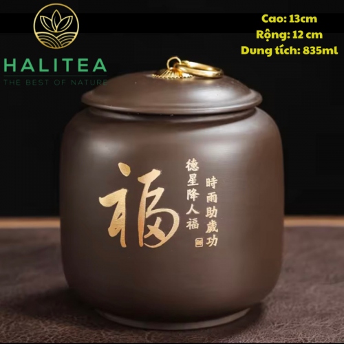 Hũ Đựng Trà Hắc Nê Hoa Văn Đa Dạng 835ml