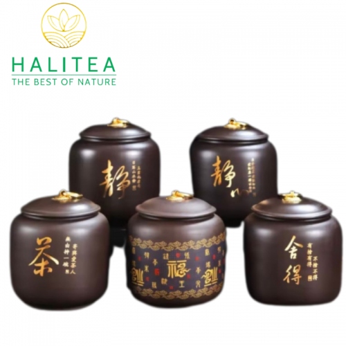 Hũ Đựng Trà Hắc Nê Hoa Văn Đa Dạng 835ml