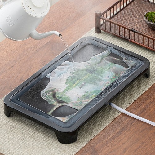 Khay Trà Đổi Màu Cảnh Thiên Nhiên KT: 46X28cm