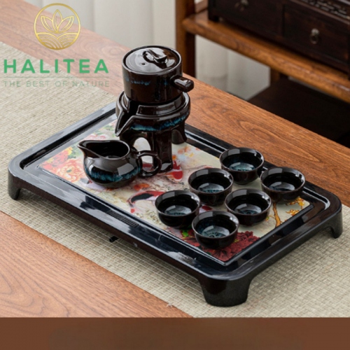 Khay Trà Đổi Màu Cửu Ngư Quần Hội KT: 46x28cm