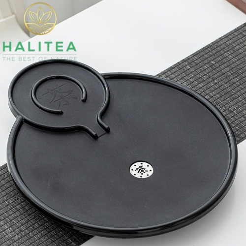 Khay Trà Đổi Màu Lý Ngư Vọng Nguyệt KT: 41x35cm