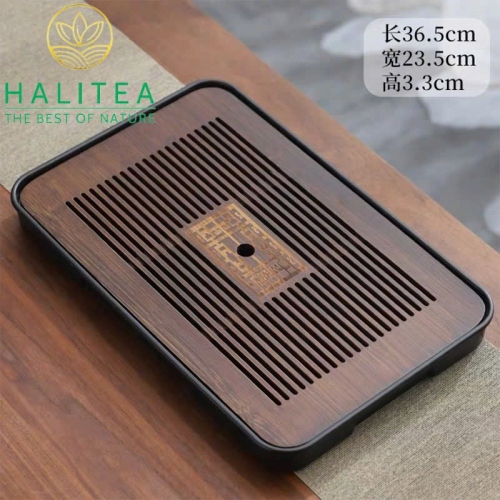 Khay Trà Gỗ Hồ Đào Đế Nhựa Hình Chữ Nhật KT: 36X24X3,4cm