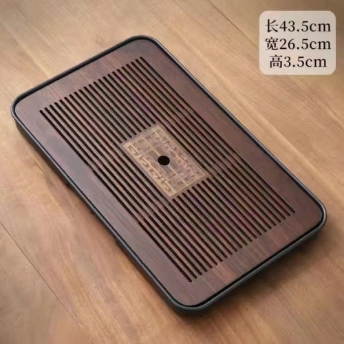 Khay Trà Gỗ Hồ Đào Đế Nhựa Hình Chữ Nhật KT: 43X26X3,5cm