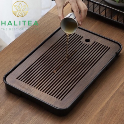 Khay Trà Gỗ Hồ Đào Đế Nhựa KG3219