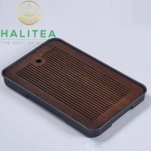 Khay Trà Gỗ Hồ Đào Đế Nhựa KG3219