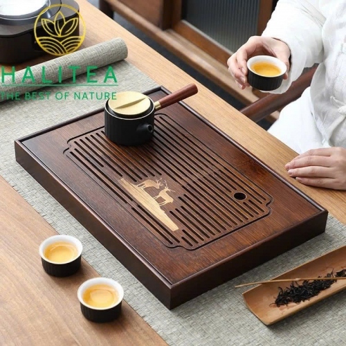 Khay Trà Tre Hồ Đào Tích Nước 30–40cm - Khay Trà Trung Hoa