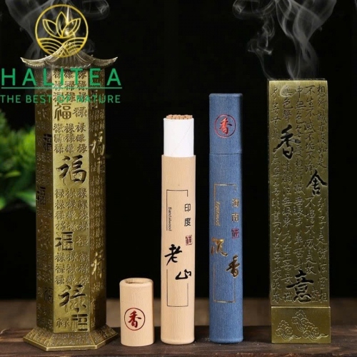 Lư Đồng Xông Trầm Đứng Lục Giác Chạm Khắc Tâm Kinh