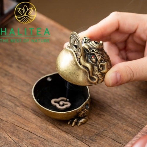 Lư Xông Trầm Cóc Thiềm Thừ Tam Cước – Linh Vật Chiêu Tài Nạp Phúc - 6.8×6.6×7cm