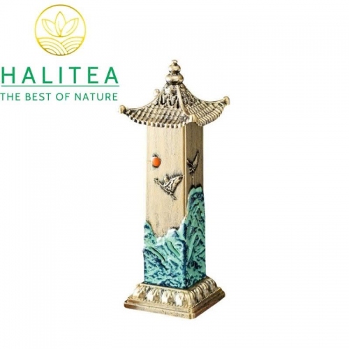 Lư Xông Trầm Đứng Giang Sơn Hạc Nhật Cao 27cm/ 16cm