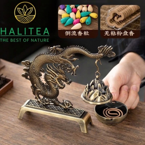 Lư Xông Trầm Long Đằng Tứ Hải – Lư Hương Dạng Treo Cổ Phong Cao Cấp