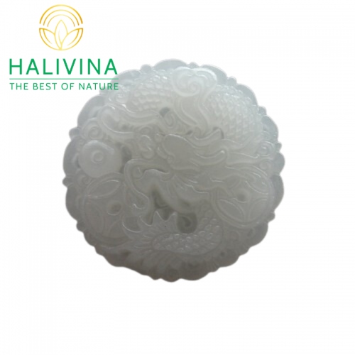 Mặt Dây Chuyền Rồng Bạch Ngọc Đá Tự Nhiên Afghanistan 50.50mm
