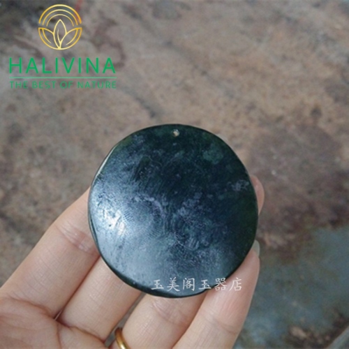 Mặt Dây Chuyền Rồng Ngọc Bích Đá Serpentine Tự Nhiên 48mm