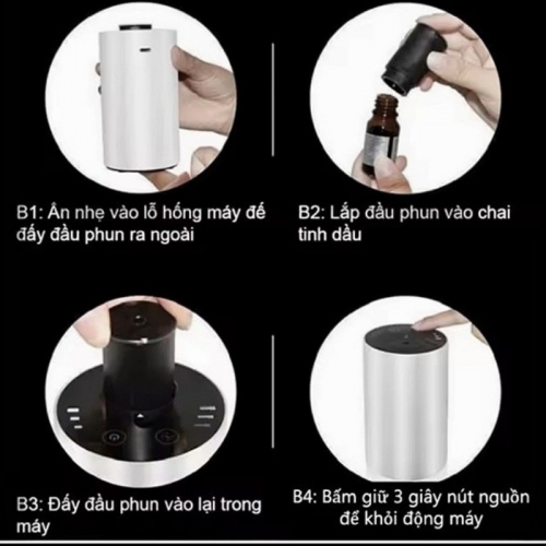 Máy Khuếch Tán Tinh Dầu Ô Tô Phun Trực Tiếp + Tặng Tinh Dầu 10ml