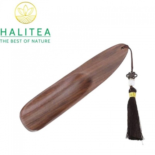 Muỗng Xúc Trà Gỗ Tự Nhiên Dây Tua Rua Cổ Điển 16,5cm