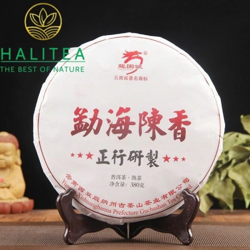 Phổ Nhĩ Chín Mãnh Hải Hiệu Long Nguyên Năm 2020 – Bánh 380gr