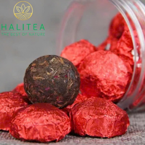 Phổ Nhĩ Chín Viên Hoa Hồng Hũ Pet 100gr