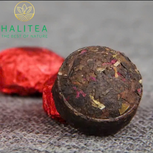 Phổ Nhĩ Chín Viên Hoa Hồng Hũ Pet 100gr