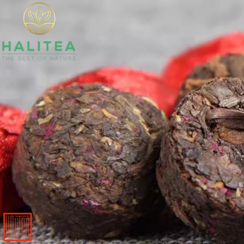 Phổ Nhĩ Chín Viên Hoa Hồng Hũ Pet 100gr