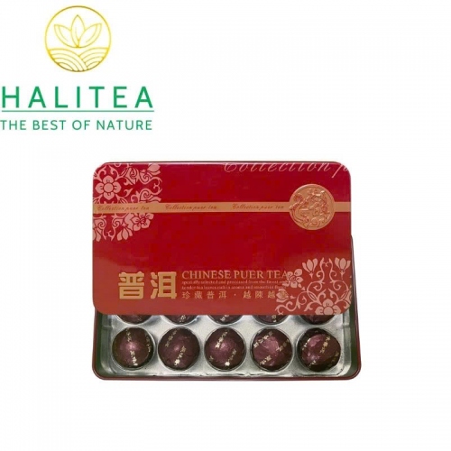 Phổ Nhĩ Chín Viên Hương Nếp Hộp Thiếc 75Gr