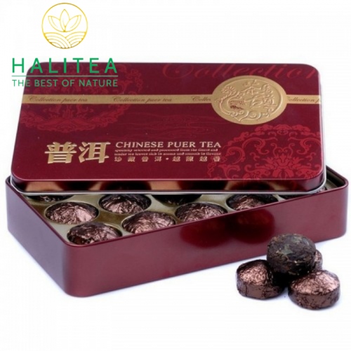 Phổ Nhĩ Chín Viên Hương Nếp Hộp Thiếc 75Gr