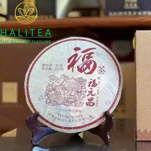 Phổ Nhĩ Sống (Fu Yuan Chang) 2021 Phúc Nguyên Xương – Bánh 357g