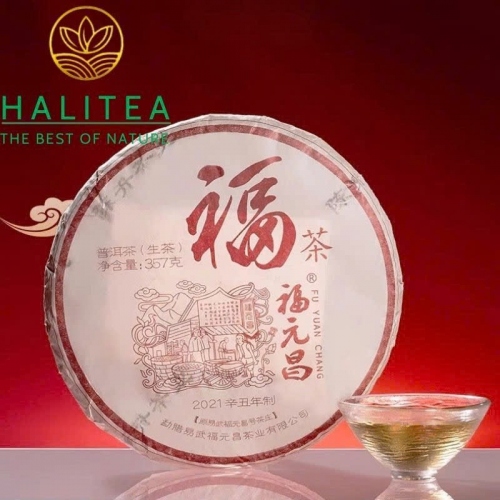 Phổ Nhĩ Sống (Fu Yuan Chang) 2021 Phúc Nguyên Xương – Bánh 357g