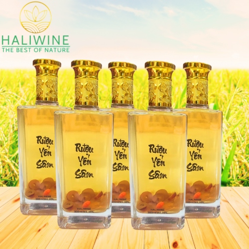 Rượu Sâm Yến HALIWINE Lon Xanh Chai 500ml