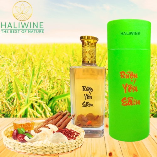 Rượu Sâm Yến HALIWINE Lon Xanh Chai 500ml