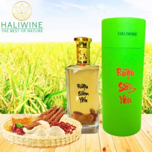 Rượu Sâm Yến HALIWINE Lon Xanh Chai 500ml