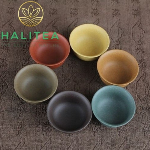 Set 06 Chén Trà Tử Sa Lục Sắc 35ml