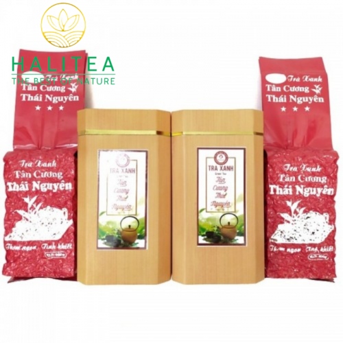 Set 2 Hộp Trà Xanh Móc Câu HALITEA Thái Nguyên Cao Cấp 400gr