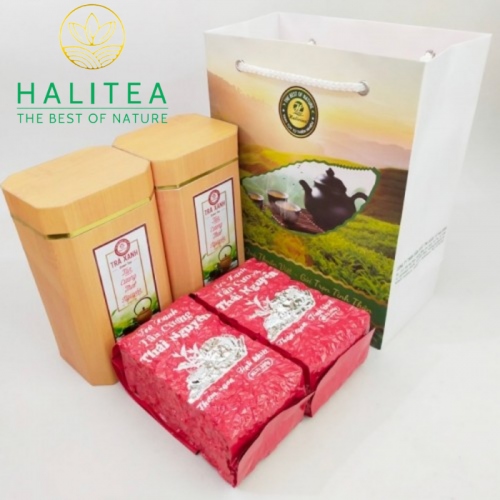 Set 2 Hộp Trà Xanh Móc Câu HALITEA Thái Nguyên Cao Cấp 400gr