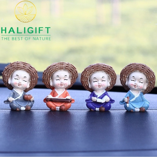 Set 4 Tượng Chú Tiểu Tứ Không Đội Nón
