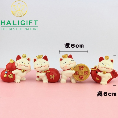 Set 4 Tượng Mèo Thần Chiêu Tài Lộc