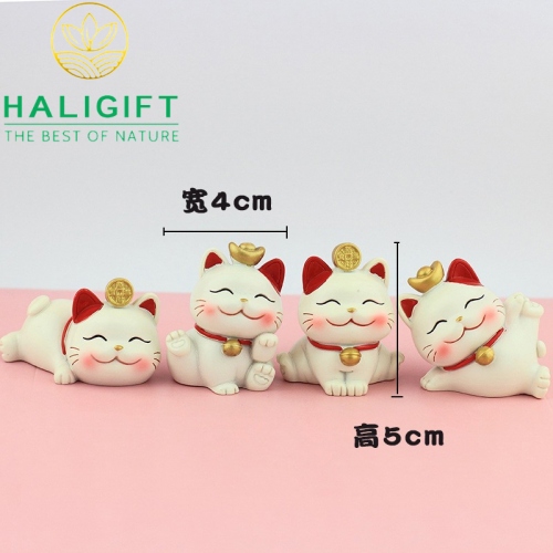 Set 4 Tượng Mèo Thần Tài May Mắn