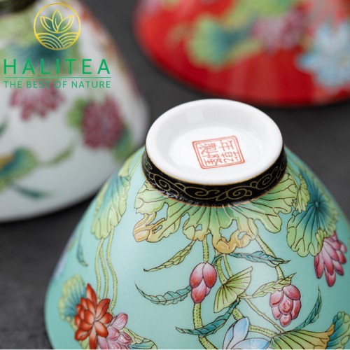 Set Bộ 06 Chén Trà Gốm Sứ Đức Hoá Cao Cấp 70ml