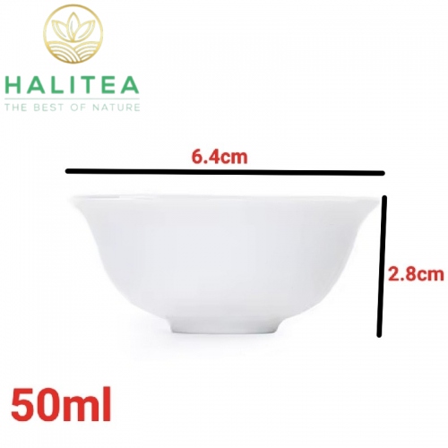 Set Bộ Chén Trà Thưởng Hương Sứ Trắng 50ml