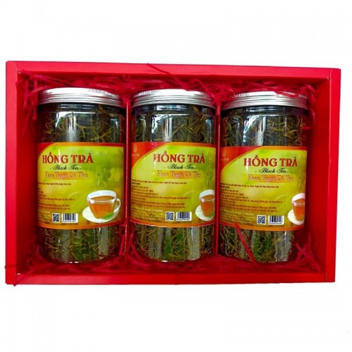 Set Hồng Trà Shan Tuyết Cổ Thụ Tây Côn Lĩnh Hộp Giấy 3 Hũ X 150G
