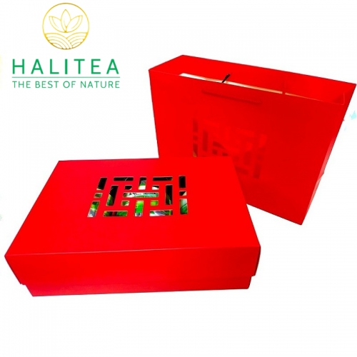 Set Lục Trà Shan Tuyết Cổ Thụ Tây Côn Lĩnh Hộp Giấy 3 Hũ X 180G