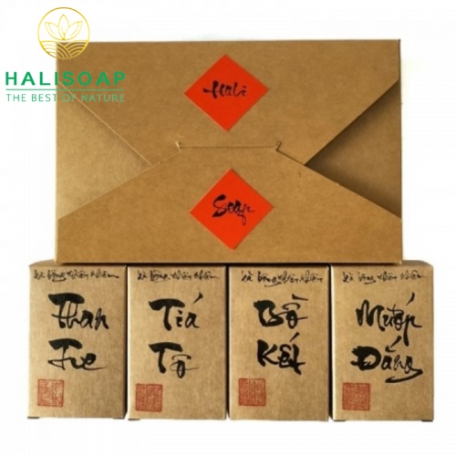 Set Quà Tặng 04 Loại Xà Bông Thiên Nhiên Handmade HaliSoap