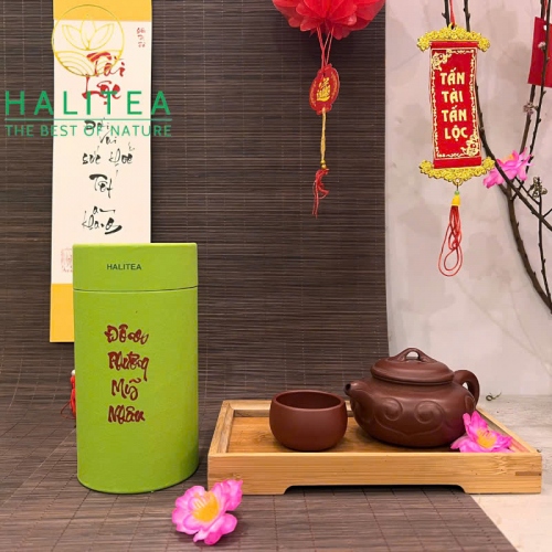 Set Quà Tặng - 10 Loại Trà Ô Long HALITEA Cao Cấp Lon Xanh 01Túi