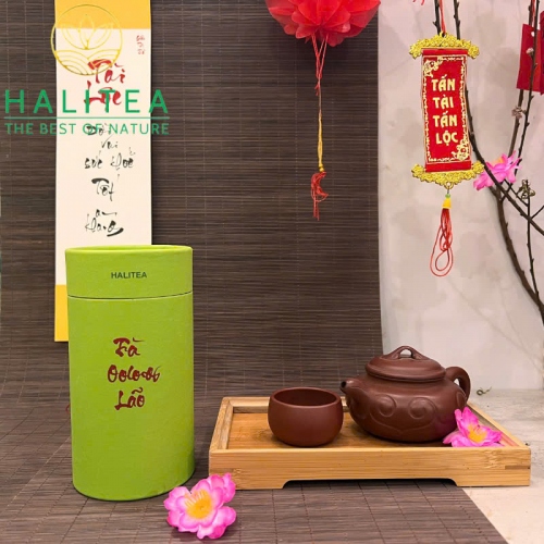 Set Quà Tặng - 10 Loại Trà Ô Long HALITEA Cao Cấp Lon Xanh 01 Túi