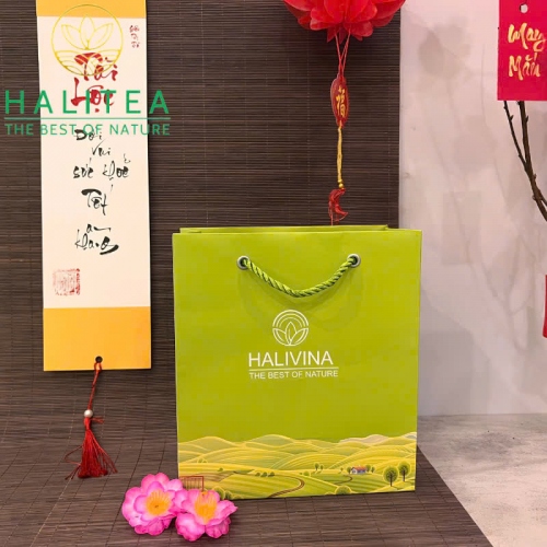 Set Quà Tặng - 10 Loại Trà Ô Long HALITEA Cao Cấp Lon Xanh 01Túi