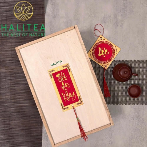 Set Quà Tặng TẾT AN KHANG Tam Đại Danh Trà Việt Hộp Gỗ Cao Cấp 2025