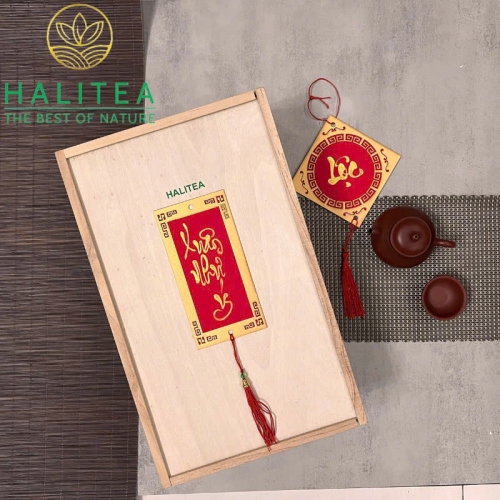 Set Quà Tặng XUÂN NHƯ Ý 04 Loại Trà Shan Tuyết Cổ Thụ Hộp Gỗ Cao Cấp