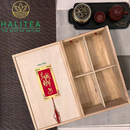 Set Quà Tặng XUÂN NHƯ Ý 04 Loại Trà Shan Tuyết Cổ Thụ Hộp Gỗ Cao Cấp