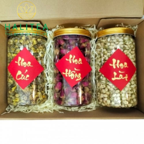 Set Quà Tặng Trà Hoa Hồng - Rose Tea Hộp Giấy Kraft 450Gr