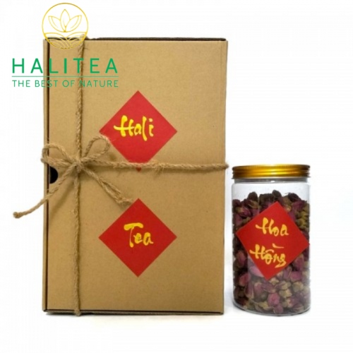 Set Quà Tặng Trà Hoa Hồng - Rose Tea Hộp Giấy Kraft 450Gr